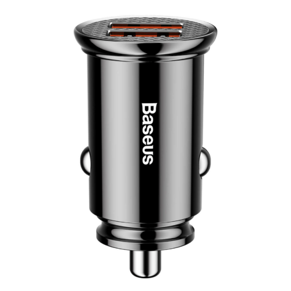 Автомобільний зарядний пристрій 2хUSB Baseus Circular 30 W чорний