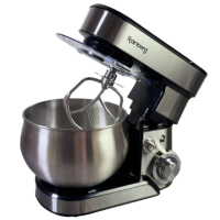 Міксер-тістоміс стаціонарний з чашею Rainberg RB-8086 планетарне обертання 3800 Вт 6 швидкостей сріблястий з чорним