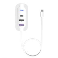USB-хаб WUW-C246 3-in-1 USB-C to 2 USB-A, USB-C White new