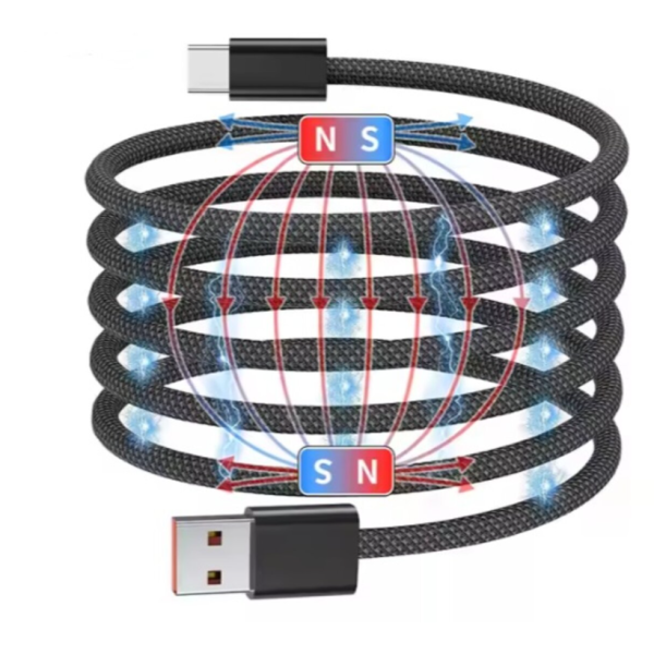 Кабель USB/Type-C 1 м NN SN1 Magnetic 100 Вт чорний