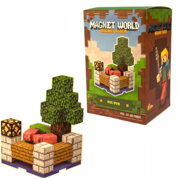 Конструктор магнітний Minecraft 9904-T Pig Pen 37 деталей