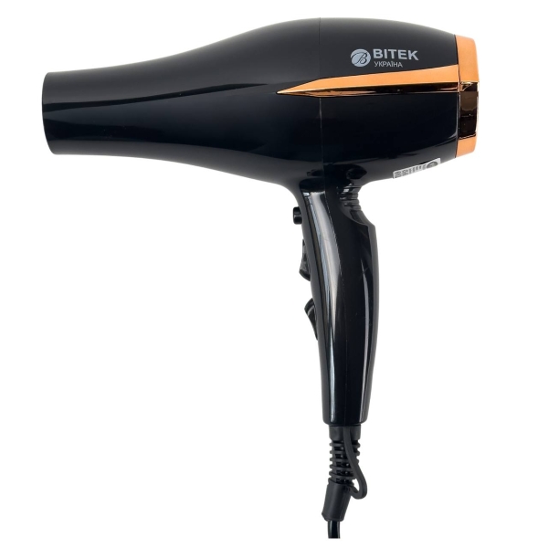 Фен з іонізацією BITEK BT-409B 3500 Вт чорний з золотистим