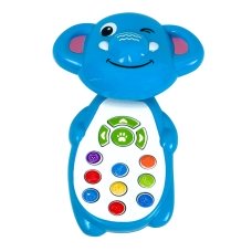 Інтерактивна іграшка телефон Metr+ M5773 Слон зі звуковими ефектами 13 см блакитний