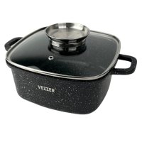Каструля антипригарне покриття Vezzer VZ8009 з кришкою 4.5 л чорний