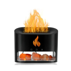 Зволожувач повітря з камінням Docsal Flame ультразвуковий 250 мл чорний