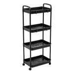 Етажерка на колесах класична SKLM-11 100 х 40 см пластик чорний