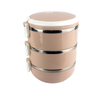 Ланч-бокс трисекційний металевий Empire EM3516 рожевий