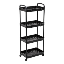 Етажерка на колесах класична SKLM-11 100 х 40 см пластик чорний