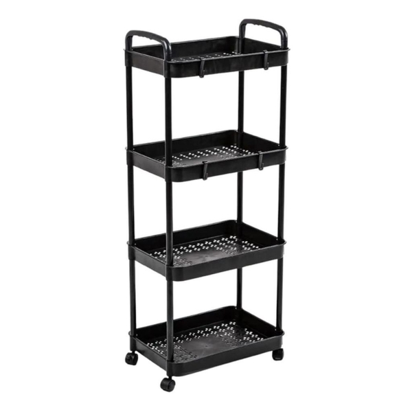 Етажерка на колесах класична SKLM-11 100 х 40 см пластик чорний