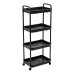 Етажерка на колесах класична SKLM-11 100 х 40 см пластик чорний Етажерка на колесах класична SKLM-11 100 х 40 см пластик чорний