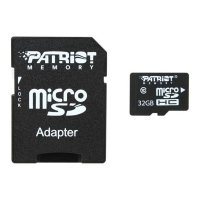 Карта пам'яті 32 GВ Patriot LX Series MicroSDHC UHS-1 Class 10 з адаптером чорний