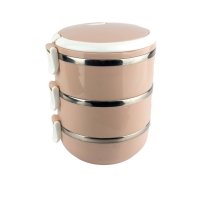 Ланч-бокс трисекційний металевий Empire EM3516 рожевий