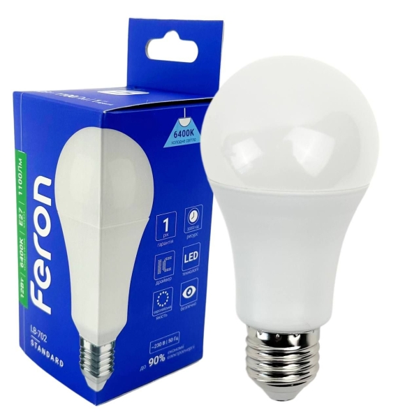 Лампа світлодіодна LED Feron LB-702 E27 12W 6400K 1100Lm холодний