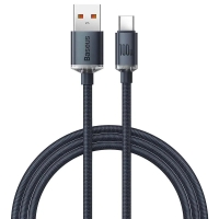 Кабель USB/Type-C 1.2 м Baseus Crystal Shine 100 Вт чорний