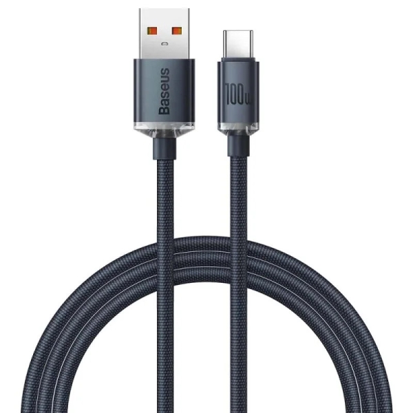 Кабель USB/Type-C 1.2 м Baseus Crystal Shine 100 Вт чорний