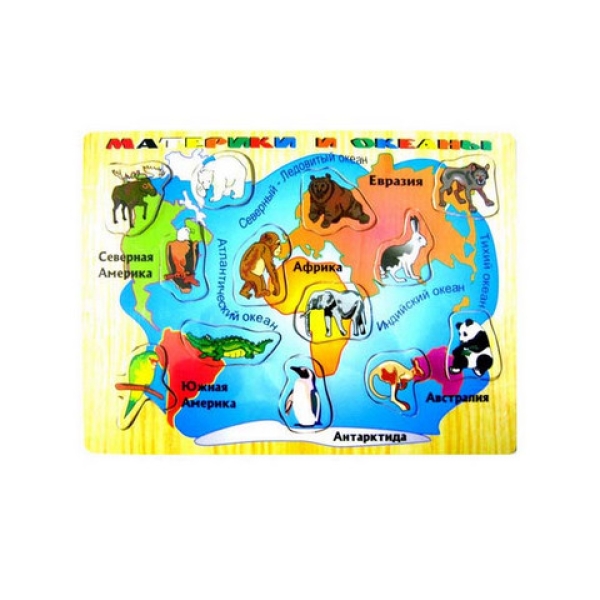 / Дошка Woody Материки і океани, 29,5х29,5х0,6см
