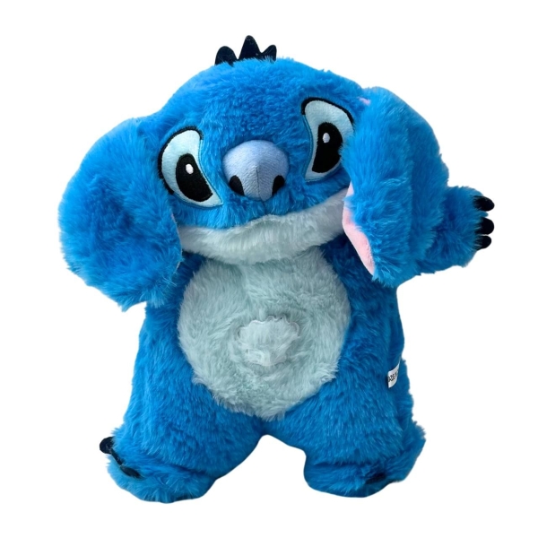 Інтерактивна іграшка-нічник Стіч з функцією дихання та рухомими вушками зі звуковими та світловими ефектами 30 см блакитний