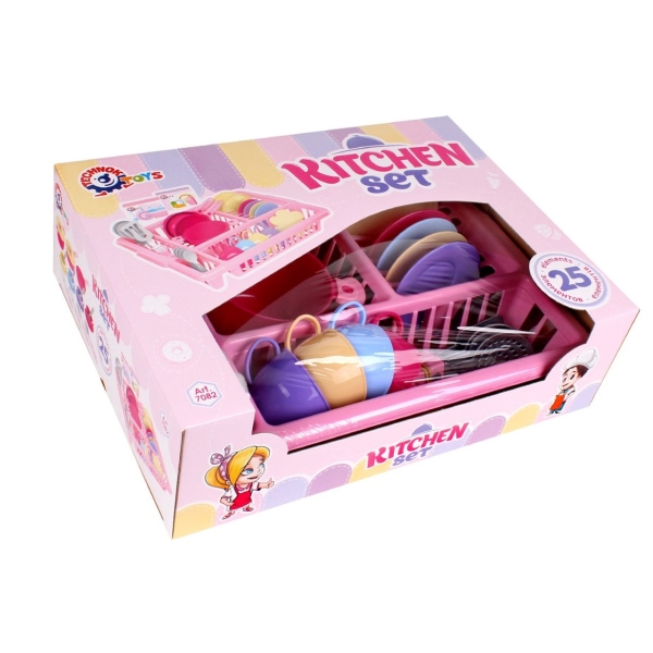 Дитячий ігровий набір 25в1 Кухня Technok Toys 7082 з сушаркою