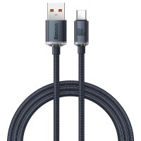 Кабель USB/Type-C 1.2 м Baseus Crystal Shine 100 Вт чорний