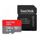 Карта пам'яті 128 GB San Disk Ultra MicroSDXC UHS-1 Class 10 A1 з адаптером червоний з сірим