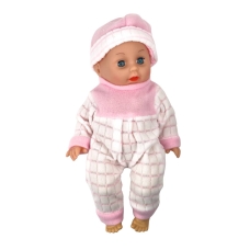 Пупс 999-5-72 у рожевому комбінезоні з аксесуарами та звуковими ефектами шарнірний 30 см