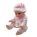 Пупс 999-5-72 у рожевому комбінезоні з аксесуарами та звуковими ефектами шарнірний 30 см