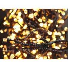 / Світлодіодна гірлянда-нитка чорний дріт 400 LED Euro Led рубінка 25 м 8 режимів теплий білий