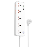 Мережевий фільтр-подовжувач 5 розеток HOCO AC14A Rico 3хUSB/Type C 10 А 1.5 м білий