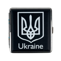 Портсигар Ukraine PK-31 на 20 сигарет шкірзам чорний