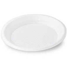 / Тарілка пластикова, одноразова, 165мм, 100 шт/уп, білий
