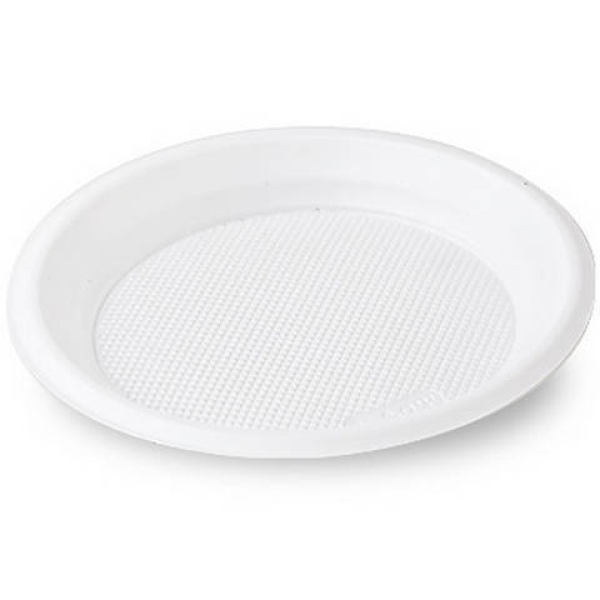 / Тарілка пластикова, одноразова, 165мм, 100 шт/уп, білий