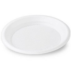 / Тарілка пластикова, одноразова, 165мм, 100 шт/уп, білий