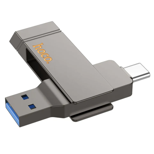 Флеш пам'ять USB 64 GB Hoco UD15 Clever Type-C+USB 3.2 сірий