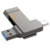 Флеш пам'ять USB 64 GB Hoco UD15 Clever Type-C+USB 3.2 сірий