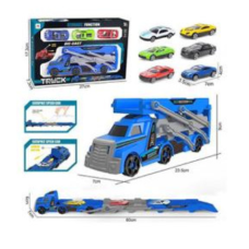 Іграшковий набір машинок 4в1 Автовоз трейлер LH853-58 пластик 23.5 см синій new