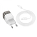 Зарядний пристрій з кабелем Type-C/Type-C 1 м HOCO C125A Transparent 20 W 3 А білий