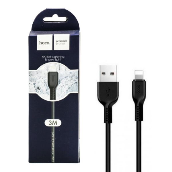 / Кабель HOCO X20 iPhone5 Flash 3 м 2,0 А чорний new