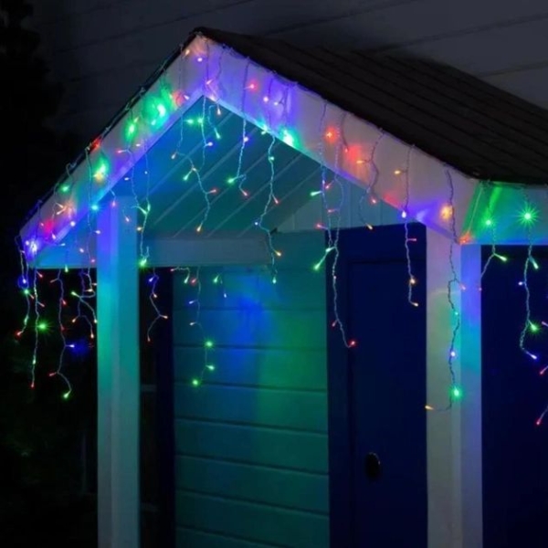 / Світлодіодна гірлянда-бахрома дощик білий дріт 120 LED Magic Lights 3 м вулична мульти