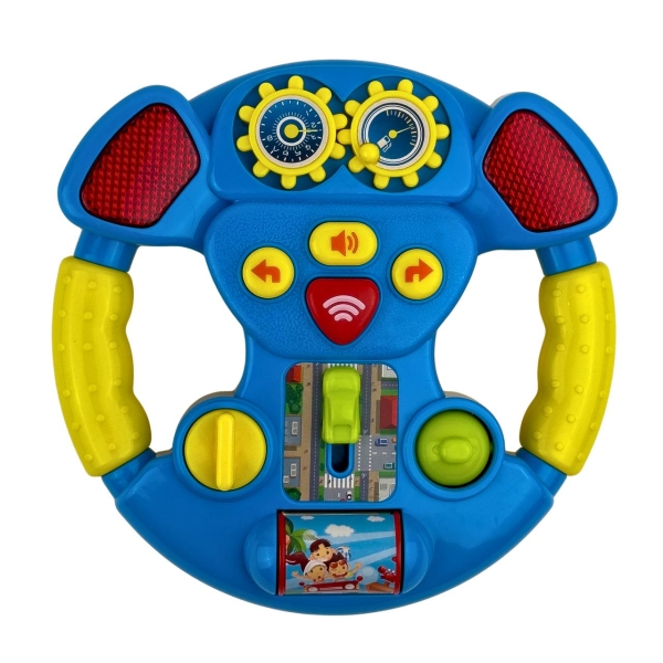 Інтерактивна іграшка Кермо Країна іграшок PL-721-47 зі звуковими та світловими ефектами 15 см блакитний з жовтим