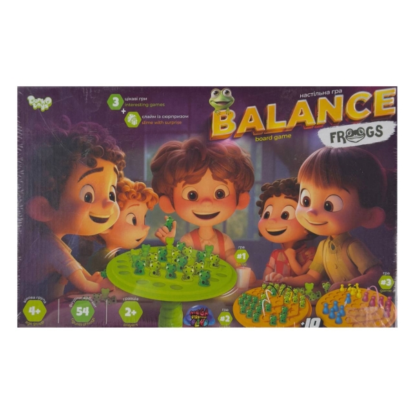 Настільна гра Danko Toys BalF-01 Balance Frogs 2-4 гравці для дітей та дорослих