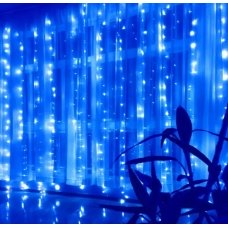 / Світлодіодна гірлянда завіса-водоспад прозорий дріт 3 м х 3 м SOFI 360 LED 8 режимів синій