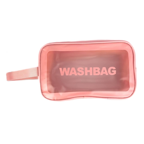 Косметичка жіноча Washbag 180-12 27 х 10 х 16 см з ручкою рожевий