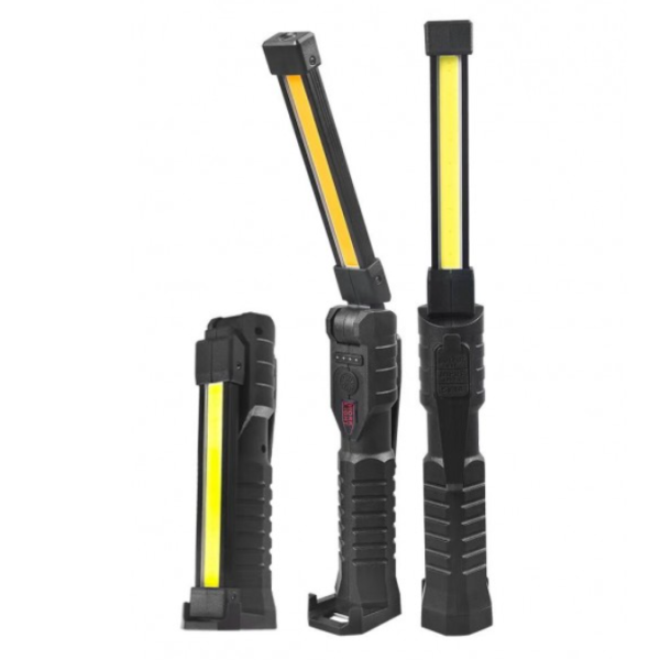 Ліхтар ручний акумуляторний L08-1 розкладний з магнітом чорний