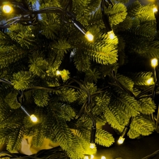 Світлодіодна гірлянда-нитка вулична чорний дріт 120 LED Euro Led ліхтарики біле мерехтіння 10 м жовтий