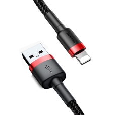 Кабель USB/Apple Lightning 0.5 м Baseus Cafule Cable 2.4 А чорний з червоним