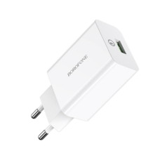 / Мережевий зарядний пристрій BOROFONE BA21A Long journey single port QC3.0 charger USB White new