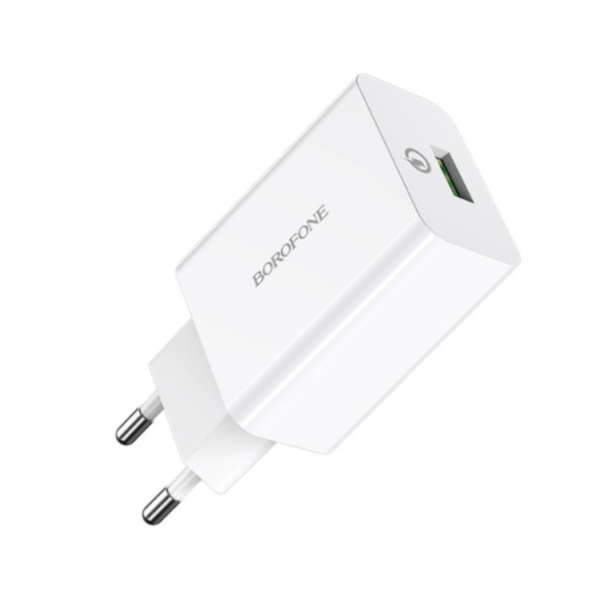 / Мережевий зарядний пристрій BOROFONE BA21A Long journey single port QC3.0 charger USB White new