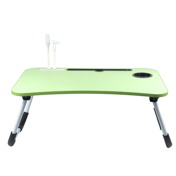 Столик-підставка для ноутбука USB з ліхтариком та вентилятором 60 х 40 х 26 см салатовий