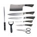 Набір ножів з підставкою 9 предметів Rainber RB-2499 нержавіюча сталь чорний