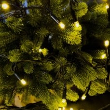 Світлодіодна гірлянда-нитка вулична чорний дріт 120 LED Euro Led ліхтарики біле мерехтіння 10 м жовтий